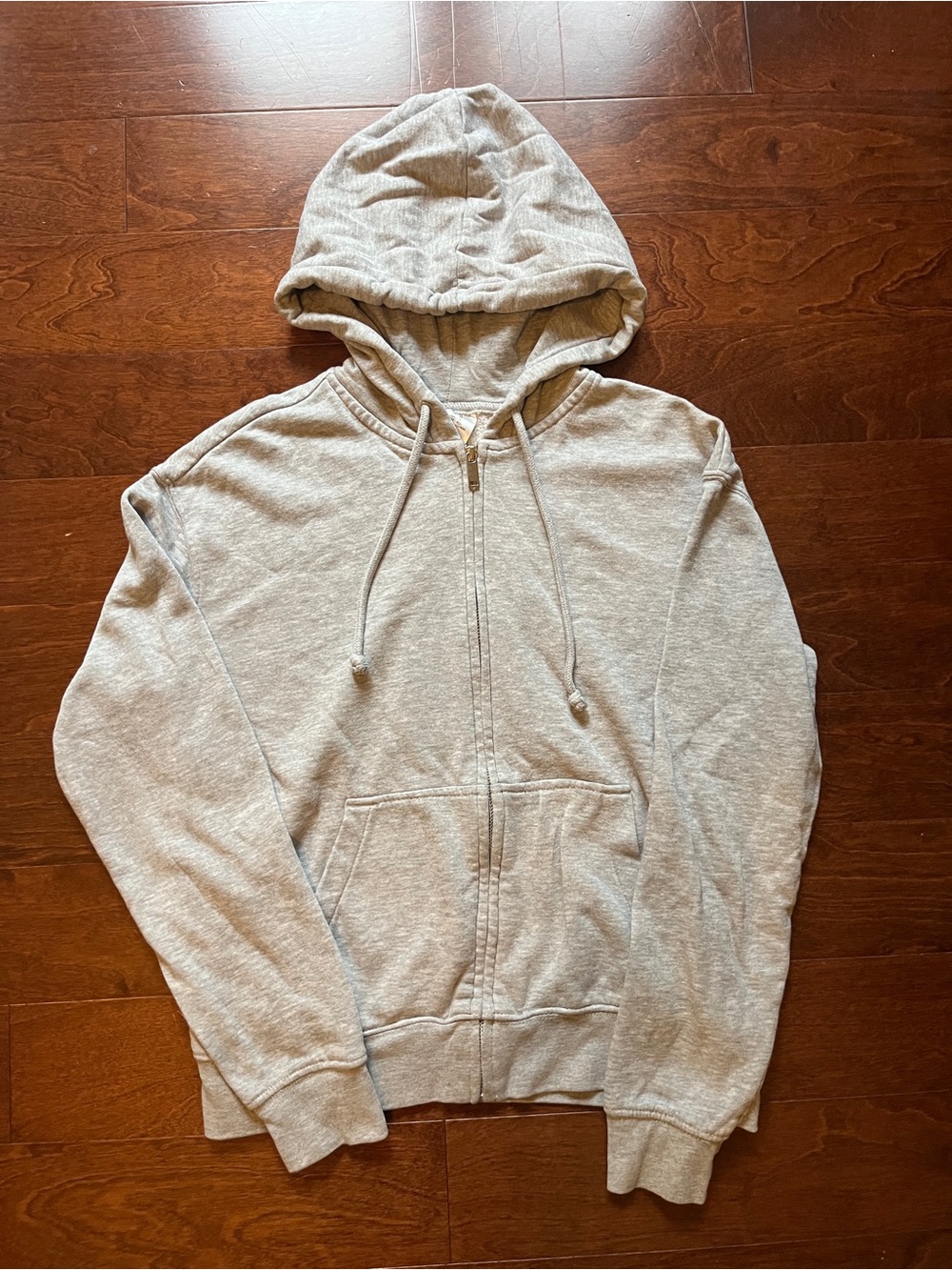 H&M Women's Heather Light Gray Full-Zip Hoodie